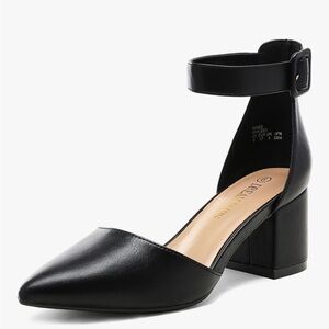 Dream Pairs Black Ankle Strap Block Heels